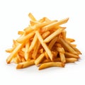 Crisp And Clean French Fries On White Background