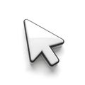 White computer mouse cursor arrow symbol isolated on a bright surface white background Royalty Free Stock Photo
