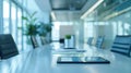 The crisp clean lines of the meeting room are accentuated by the hightech interactive screens that cover the walls. With