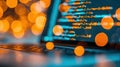 A crisp closeup of computer code showcased on a monitor, with a soft pastel bokeh that enhances the software vibe