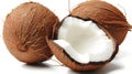 Crisp Coconut: A Tranquil Delight Against a Pristine White Background