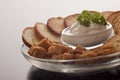 Crisp croutons and a savoury dip