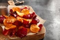 Crisp crunchy organic vegetable chips Royalty Free Stock Photo