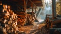 Background, Firewood harvesting, barn, tree, firewood, fall