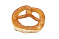Crisp golden pretzel on white