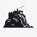 Crisp Graphic Design: Black And White Silhouette Of Old Scottish Castle