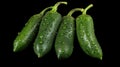 Crisp green jalapeno peppers adorned with glistening waterdrops, Ai Generated