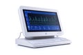 EVARA ECG Machine: High-Resolution Image of Medical Diagnostic Equipment with Vibrant Color Screen Display on a Pristine Royalty Free Stock Photo