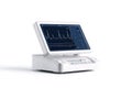 High-Resolution Image of EVARA ECG Machine with Vibrant Color Screen Display on Pristine White Background, Ideal for Royalty Free Stock Photo
