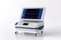 EVARA ECG Machine: High-Resolution Image of Modern Medical Device with Vibrant Color Screen on Pristine White Royalty Free Stock Photo