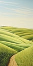 Crisp And Organic: Paths Through Green Fields - A Stunning Art Nouveau Painting