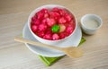 Crisp pomegranate seeds is traditional Thai sweetmeat