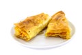 Crisp pumpkin strudel on a plate Royalty Free Stock Photo