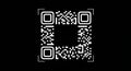 Crisp QR Code Symbol on a Pure Black Background Royalty Free Stock Photo