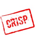 Crisp red rubber stamp isolated on white.