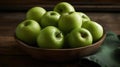 A crisp and refreshing Granny Smith apple great for pies or as a tangy snack created with Generative AI Royalty Free Stock Photo