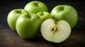 A crisp and refreshing Granny Smith apple great for pies or as a tangy snack created with Generative AI Royalty Free Stock Photo