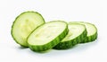 Crisp Refreshment: Closeup of Cucumber Isolated on White Background