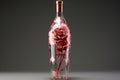 Crisp Rose wine bottle. Generate Ai