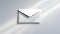 Crisp White Envelope Elegantly Resting on a Light Grey Surface with Subtle Shadow Play Royalty Free Stock Photo