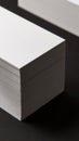 Crisp White Paper Stack on Black Background, Minimalist Royalty Free Stock Photo
