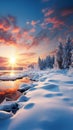 Crisp winter sunrise a pristine morning backdrop, perfect for text Royalty Free Stock Photo