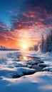 Crisp winter sunrise a pristine morning backdrop, perfect for text Royalty Free Stock Photo