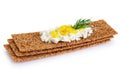 Crispbread with cheese, dill and chili pepper