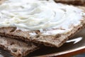 Crispbread with cheese spread