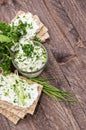 Crispbread, Cream Chesse and Chives Royalty Free Stock Photo