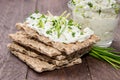 Crispbread, Cream Chesse and Chives Royalty Free Stock Photo