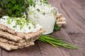 Crispbread, Cream Chesse and Chives Royalty Free Stock Photo