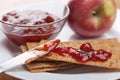 Crispbread with jam Royalty Free Stock Photo