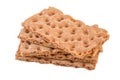 Crispbread stacked pile isolated on white Royalty Free Stock Photo