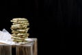 Crispbreads with herbs in a tall stack Royalty Free Stock Photo