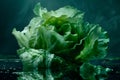 Crisphead, or iceberg lettuce isolated on white background. Fresh green salad leaves from garden