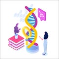 CRISPR CAS9 - Genetic engineering isometric concept. Royalty Free Stock Photo