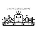 CRISPR gene editing concept line icon.