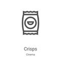 crisps icon vector from cinema collection. Thin line crisps outline icon vector illustration. Linear symbol for use on web and