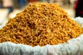 Crispy Aloo Bhujia, chanachur with nut in an rural market for selling