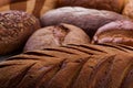 Crispy artisan bread close up. Royalty Free Stock Photo