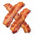 Crispy bacon isolated on white background Royalty Free Stock Photo