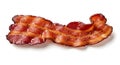 Crispy Bacon Strip with Black Pepper on White Background Royalty Free Stock Photo