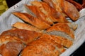 Crispy baguette bread in a basket Royalty Free Stock Photo