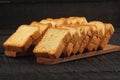Crispy baked Rusk bread. Royalty Free Stock Photo
