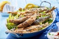 Crispy batter fried sardines, pilchards or anchovy Royalty Free Stock Photo