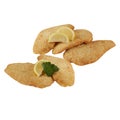 Crispy Battered Chicken cut out isolated white background with clipping path Royalty Free Stock Photo