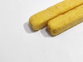 Crispy Biscuit Sticks (Roasted Corn) on White Surface Royalty Free Stock Photo