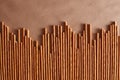 Crispy bread straw on brown paper background Royalty Free Stock Photo