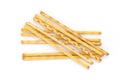 crispy bread straw on white background. Royalty Free Stock Photo